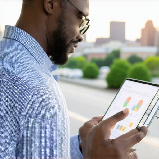 Expert analyzing local SEO data with Arlington cityscape in background