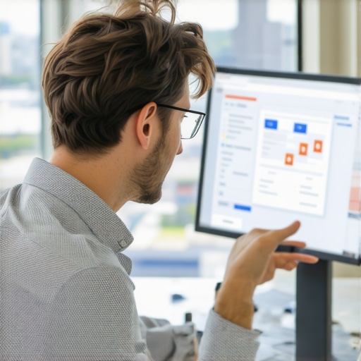 SEO expert reviewing local search metrics with Arlington skyline