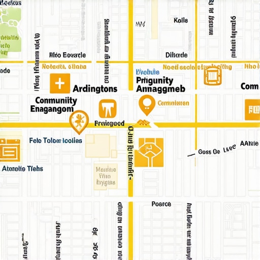Map of Arlington showing local businesses and community areas