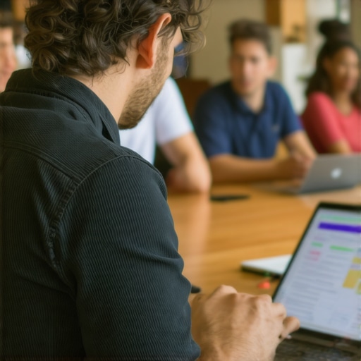 Local Arlington business owner working on SEO strategy with community backdrop