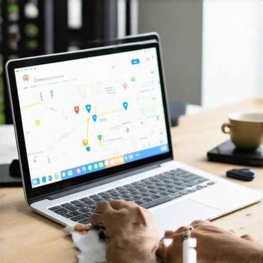 Business owner consulting with a digital marketing expert on Google Maps SEO in Arlington, Texas.