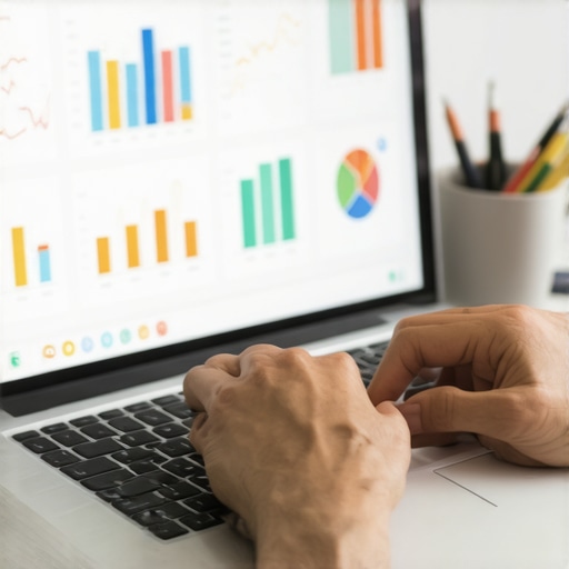 Person analyzing local SEO data with tools like BrightLocal and SEMrush on a laptop