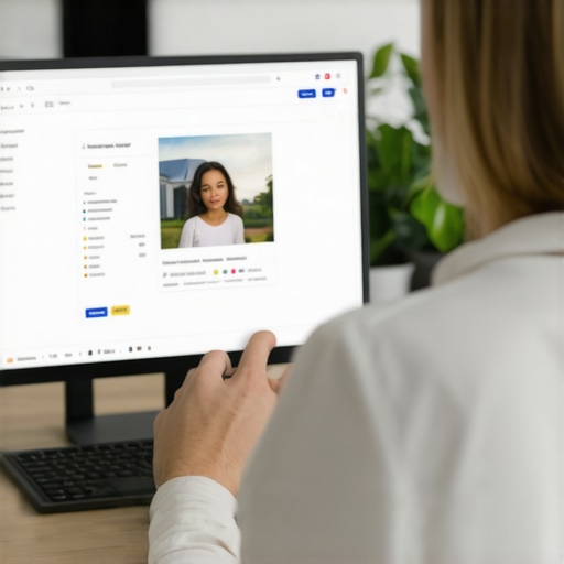 Business owner updating Google My Business profile on computer