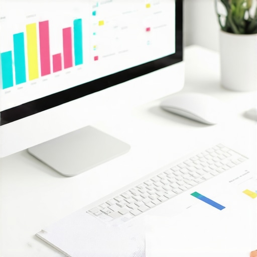 Desk setup with SEO analytics and keyword research tools for local SEO management.