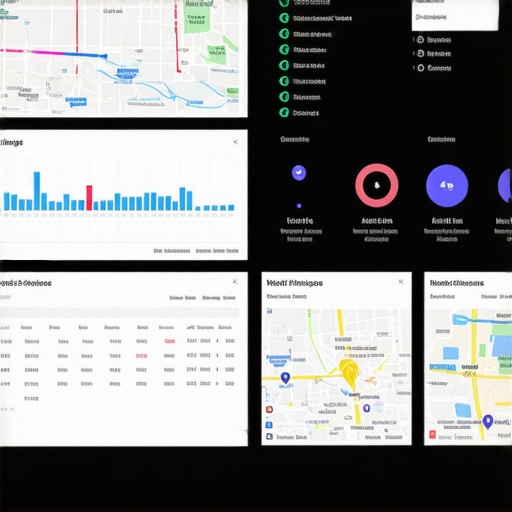 Screen capture of local SEO analytics dashboard with graphs and data