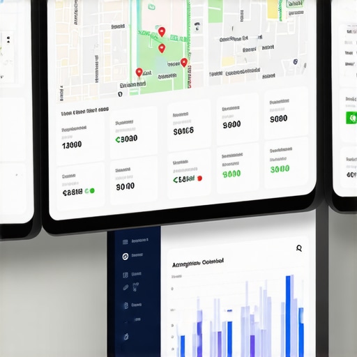 Close-up of a modern dashboard showing SEO statistics and maps performance for Arlington, Texas.