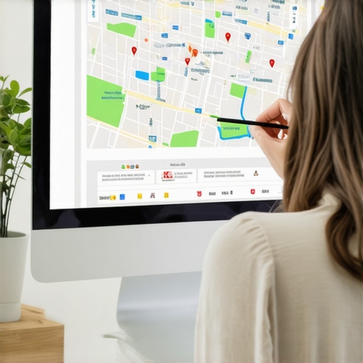 Person reviewing local Google Maps rankings on a laptop.